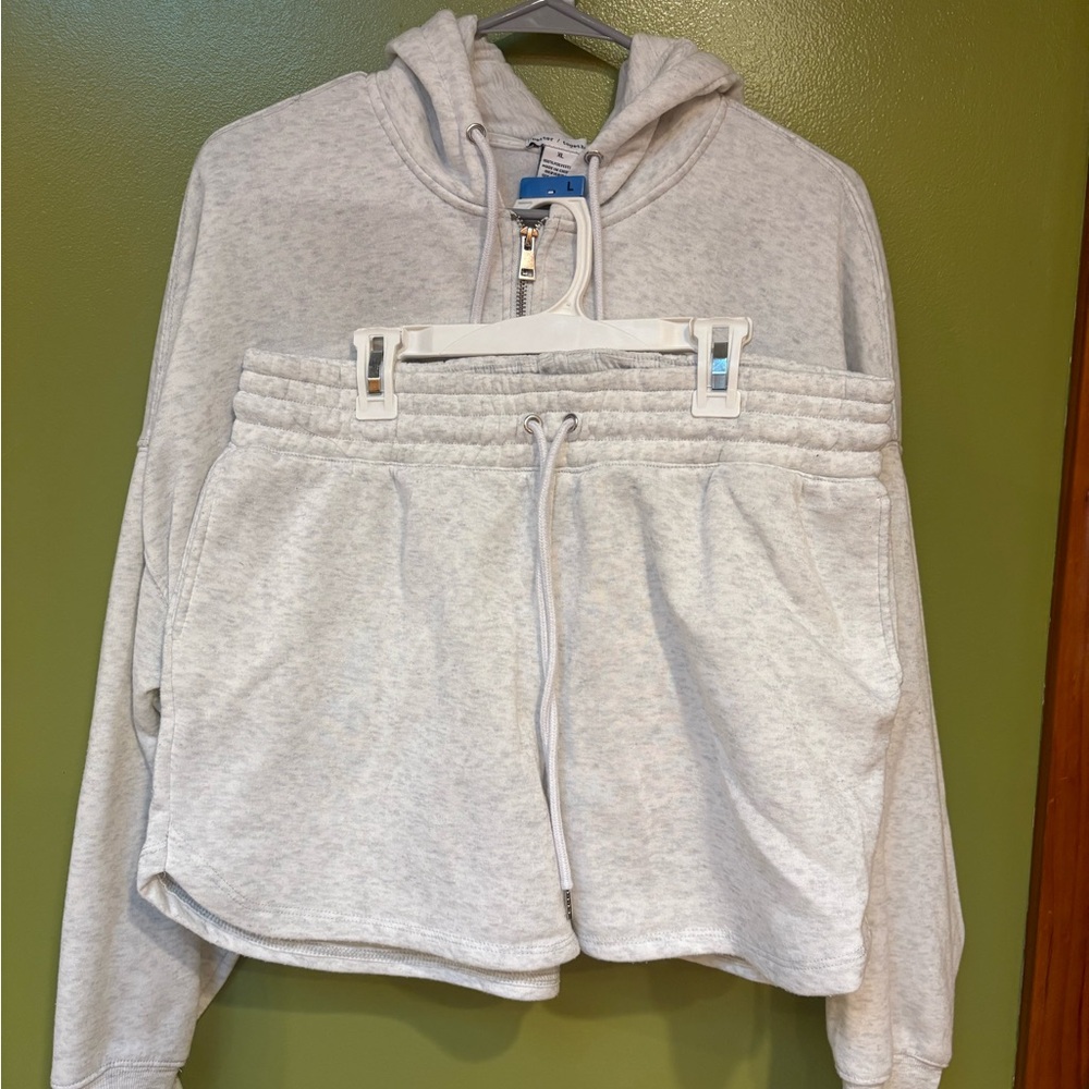 Better Together Gray Hoodie and Shorts Set